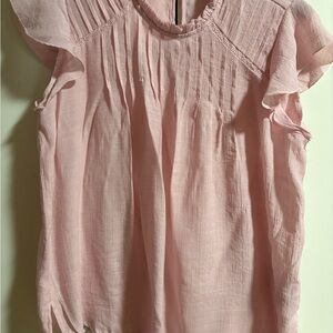 Nanette Lepore Pink Cap Sleeve Blouse with Ruffles